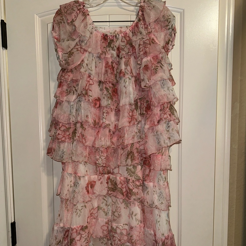 Marrika Nakk Pink Floral Tulle Two Piece Set